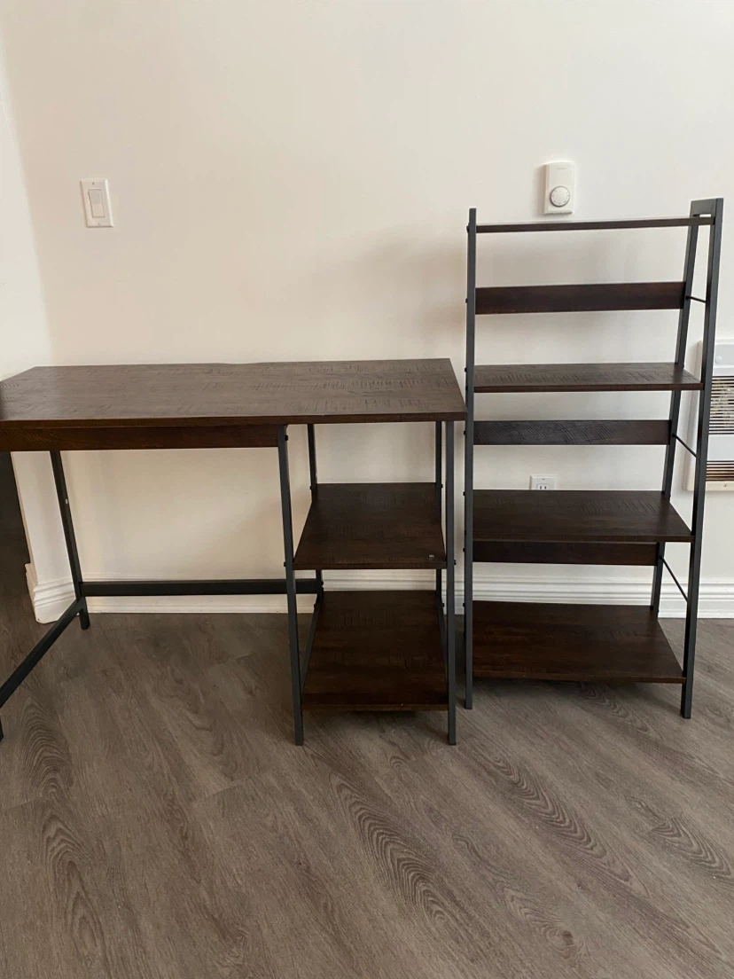 Free Computer/ Writing Desk and Ladder Bookshelf Set/ with Chair - photo 2