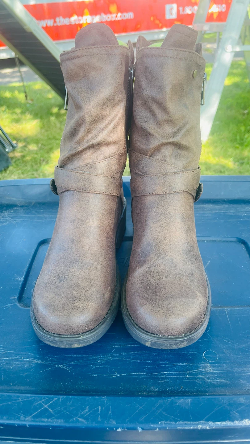 Brown Faux Leather Boots