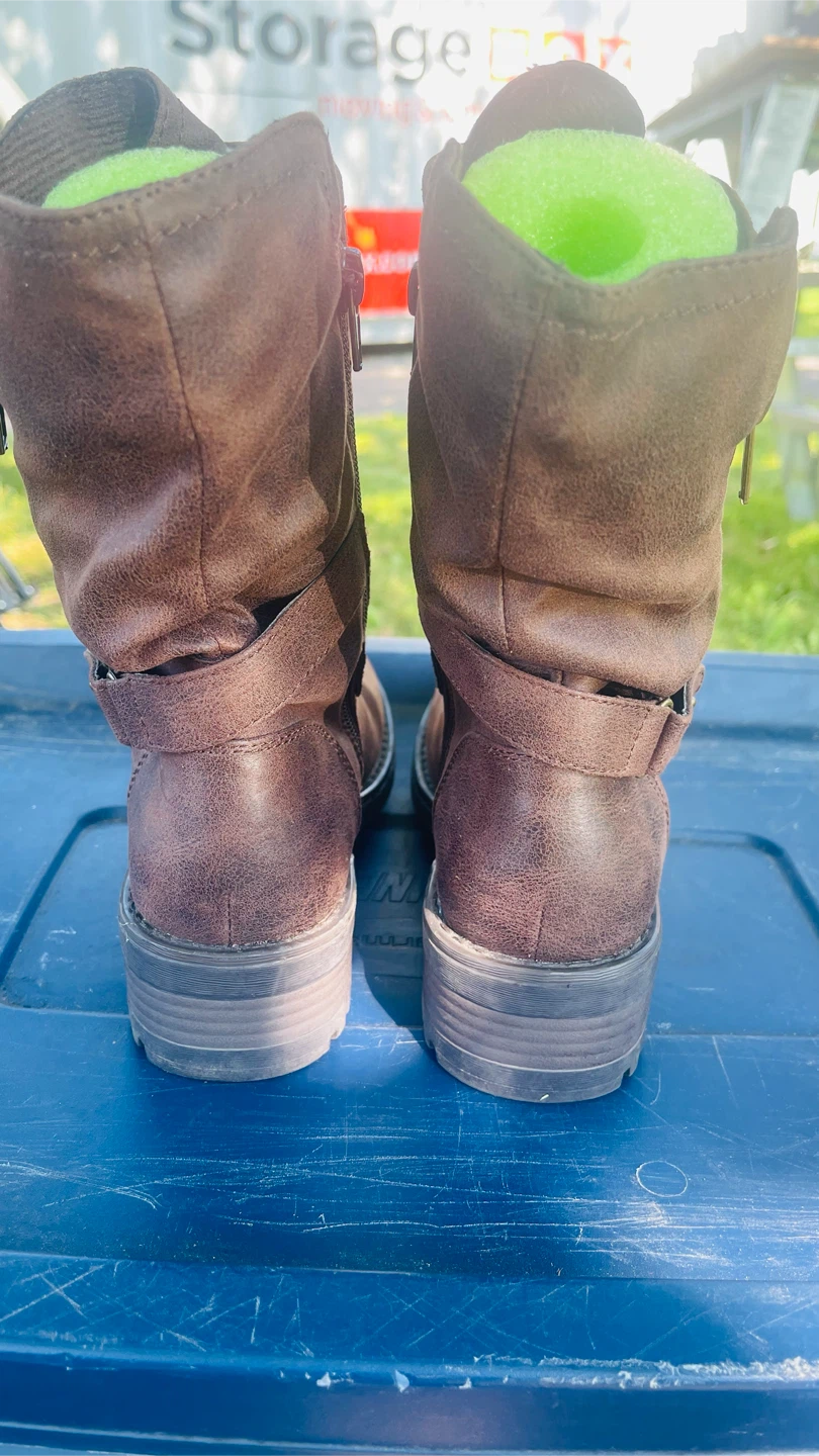 Brown Faux Leather Boots - photo 3