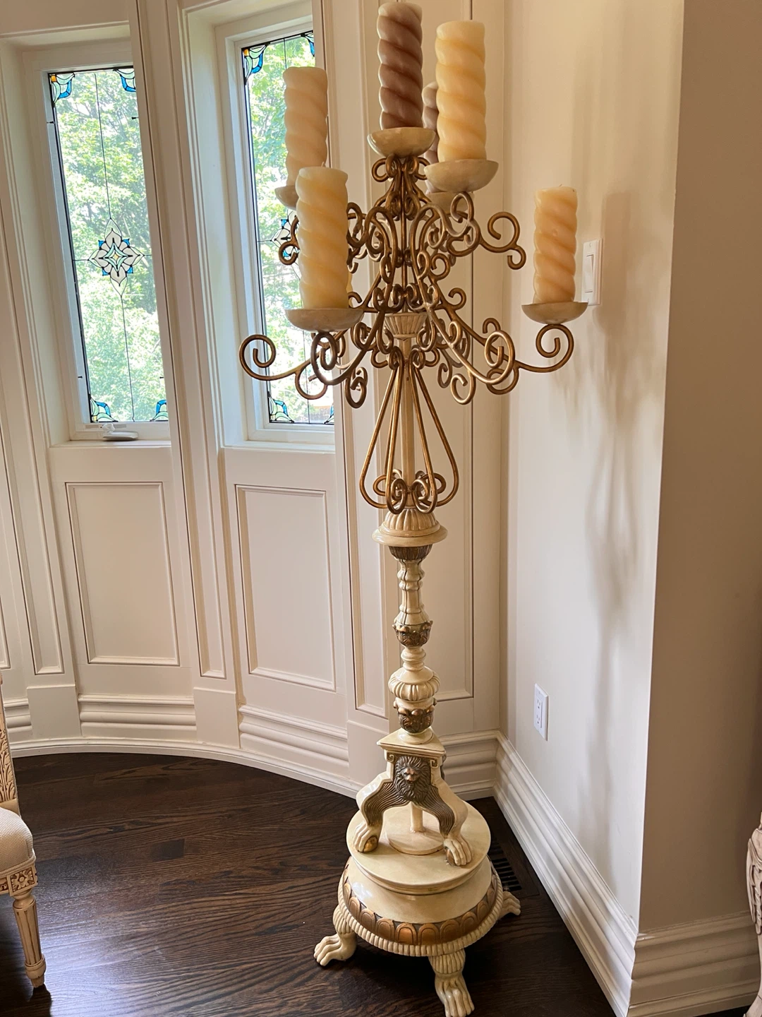 Gold Candelabra with 6 Candles - photo 2