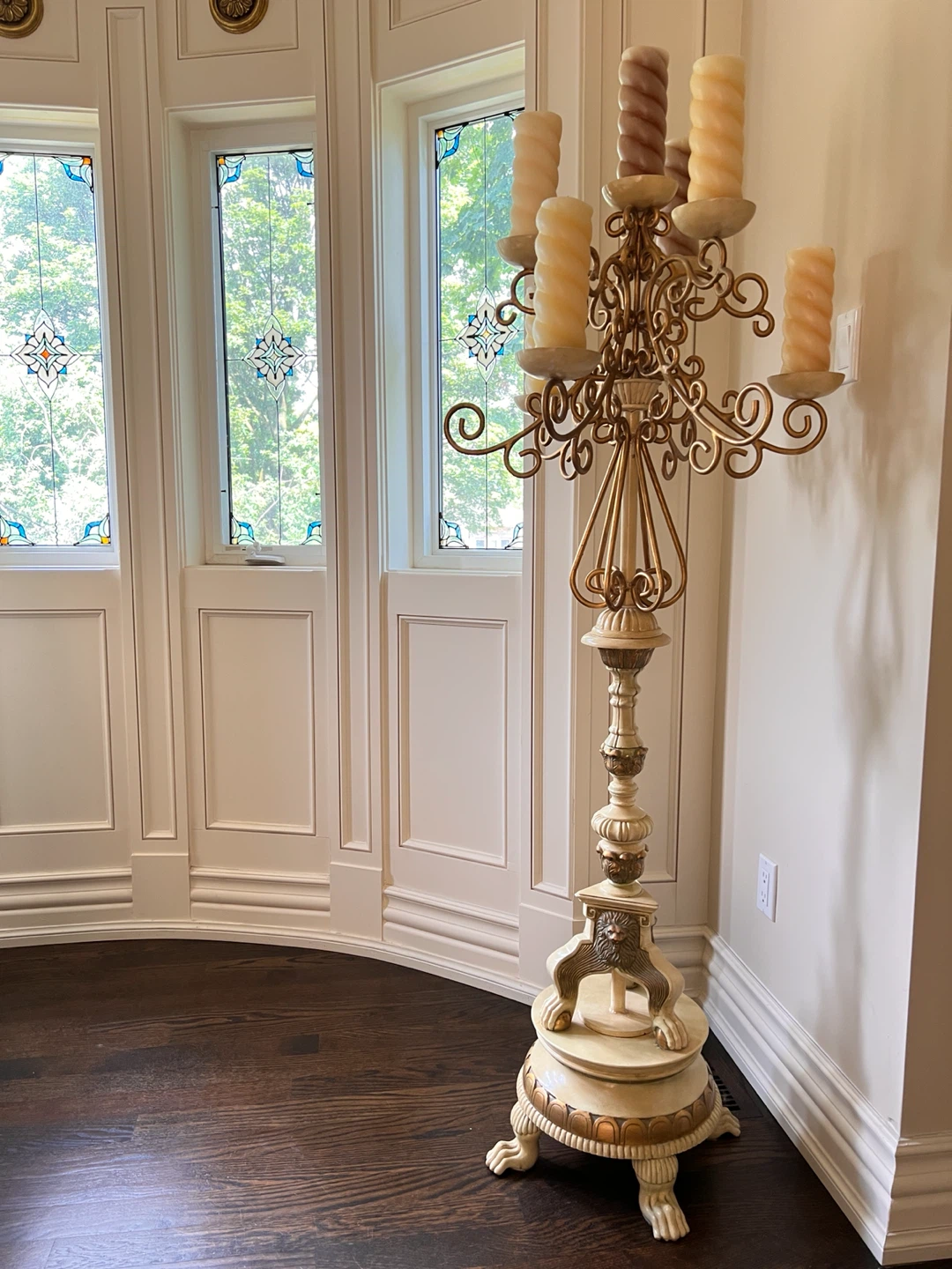 Gold Candelabra with 6 Candles - photo 3