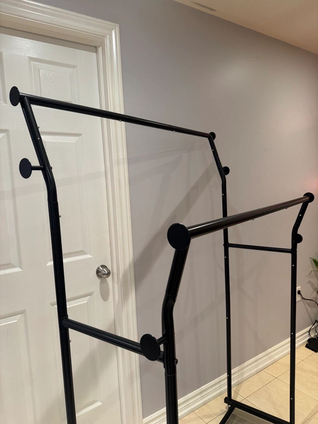 Black Double Garment Rack with Shelf - photo 2