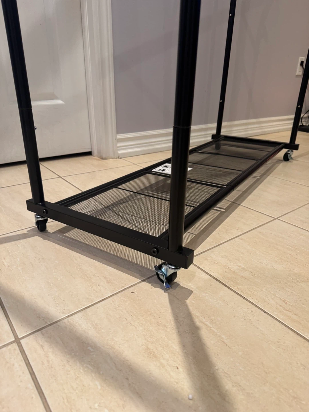 Black Double Garment Rack with Shelf - photo 5