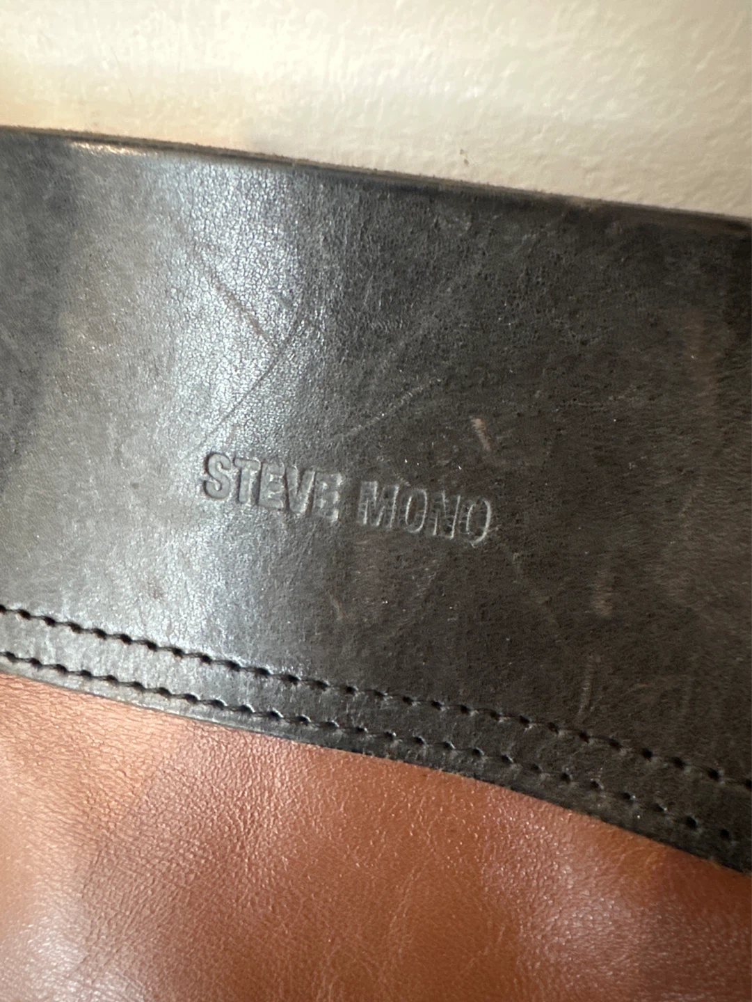 Steve Mono Brown Leather Tote Bag - photo 3