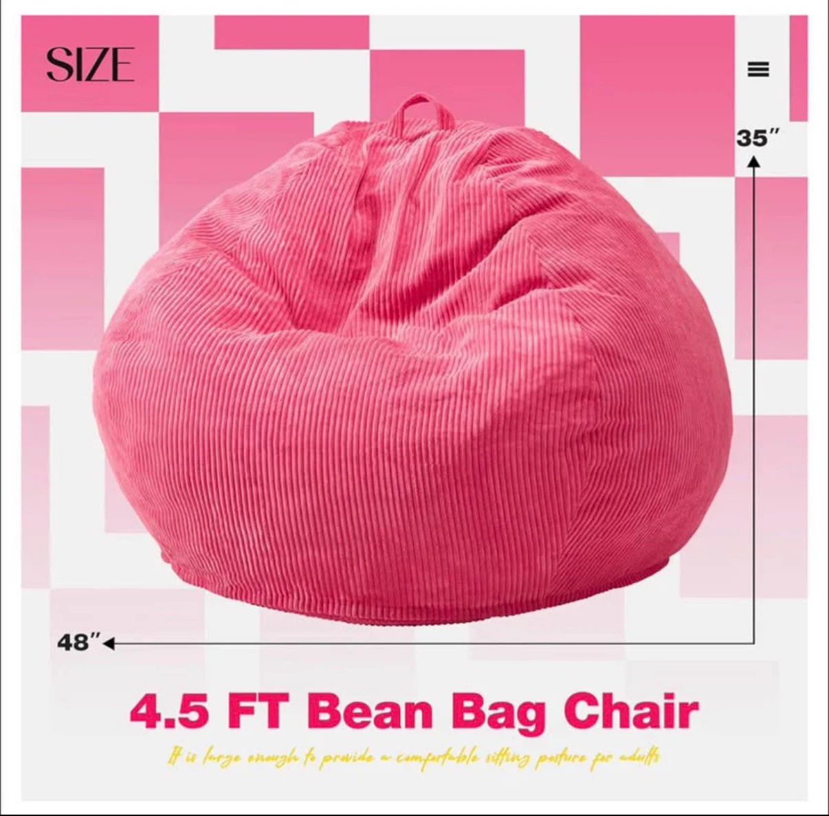 XXL pink bean bag - photo 2
