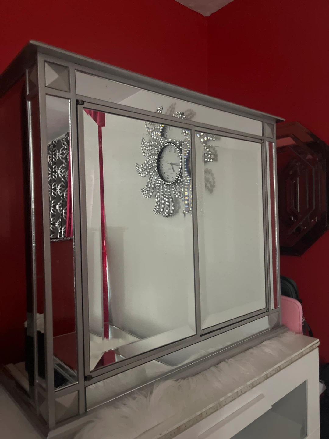 Mirrored Cabinet with Clock Detail - photo 3
