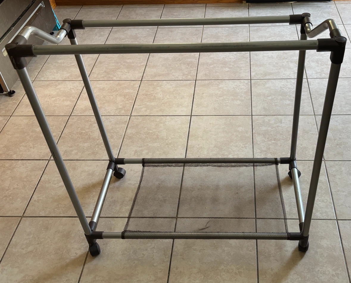 Rolling Drying Rack for Towels/Clothes + Mesh Shelf for shoes