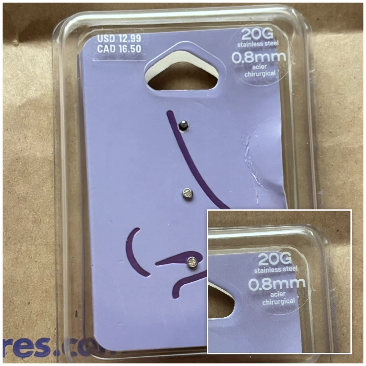 Claire's - Stainless Steel Nose Studs - *0.8mm*
