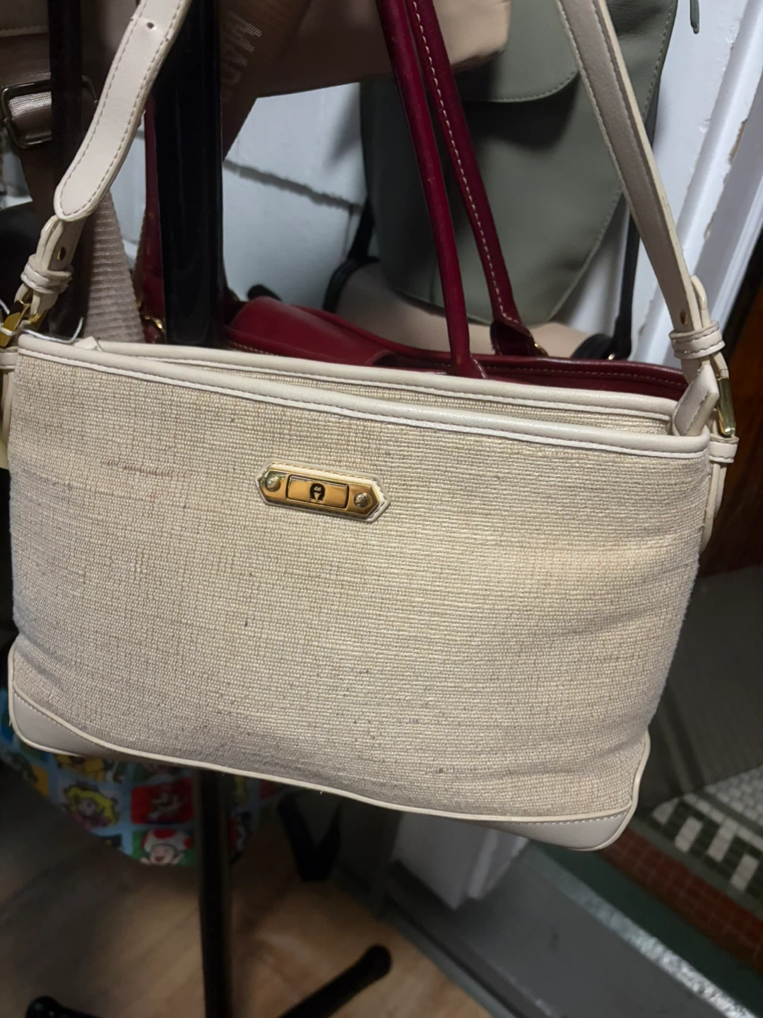 Aigner Beige Canvas Shoulder Bag