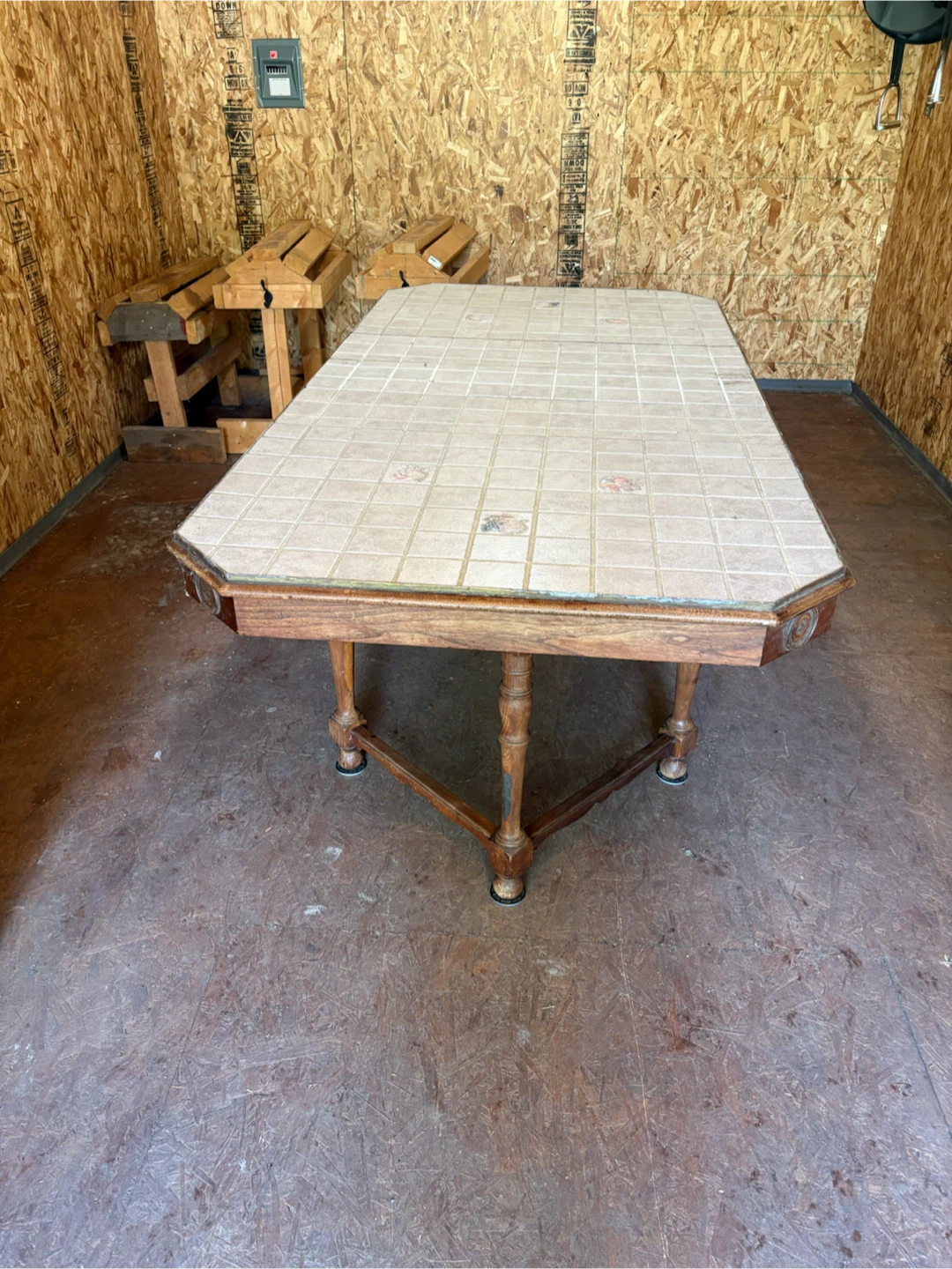 Tile Top Dining Table with Leaf Inserts