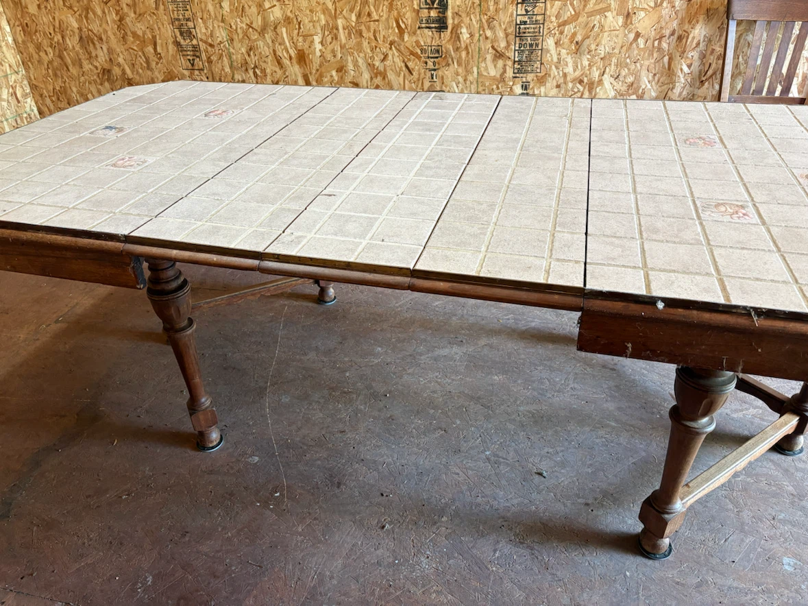Tile Top Dining Table with Leaf Inserts - photo 2