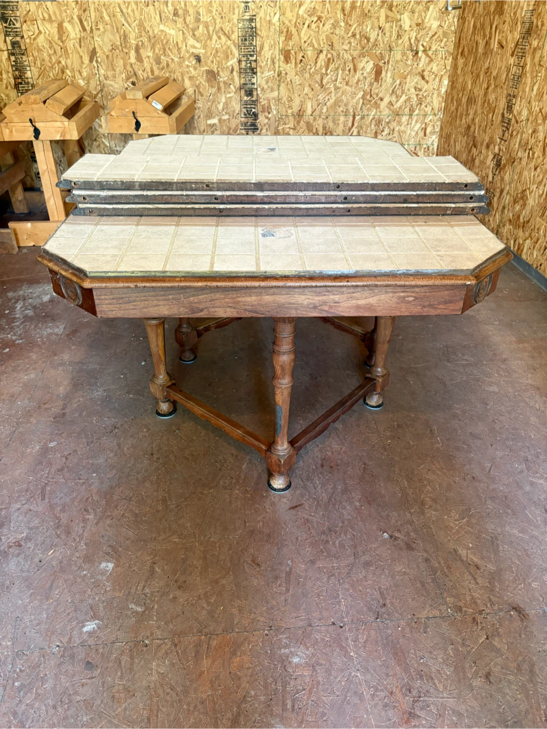 Tile Top Dining Table with Leaf Inserts - photo 5