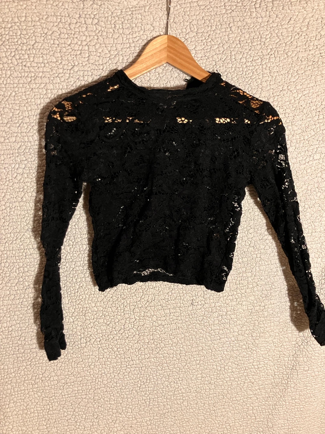 Black Lace Long Sleeve Top