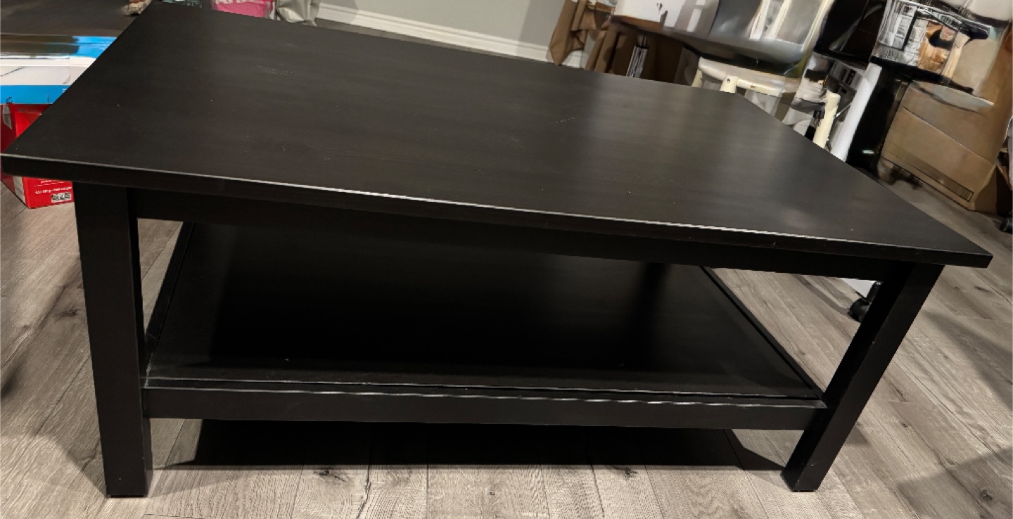 Black Coffee Table with Shelf