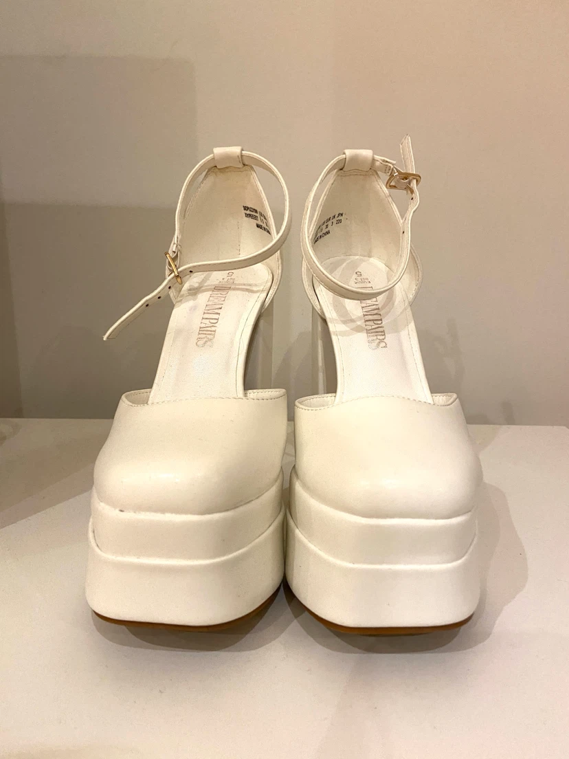 White Platform Heels Size 5