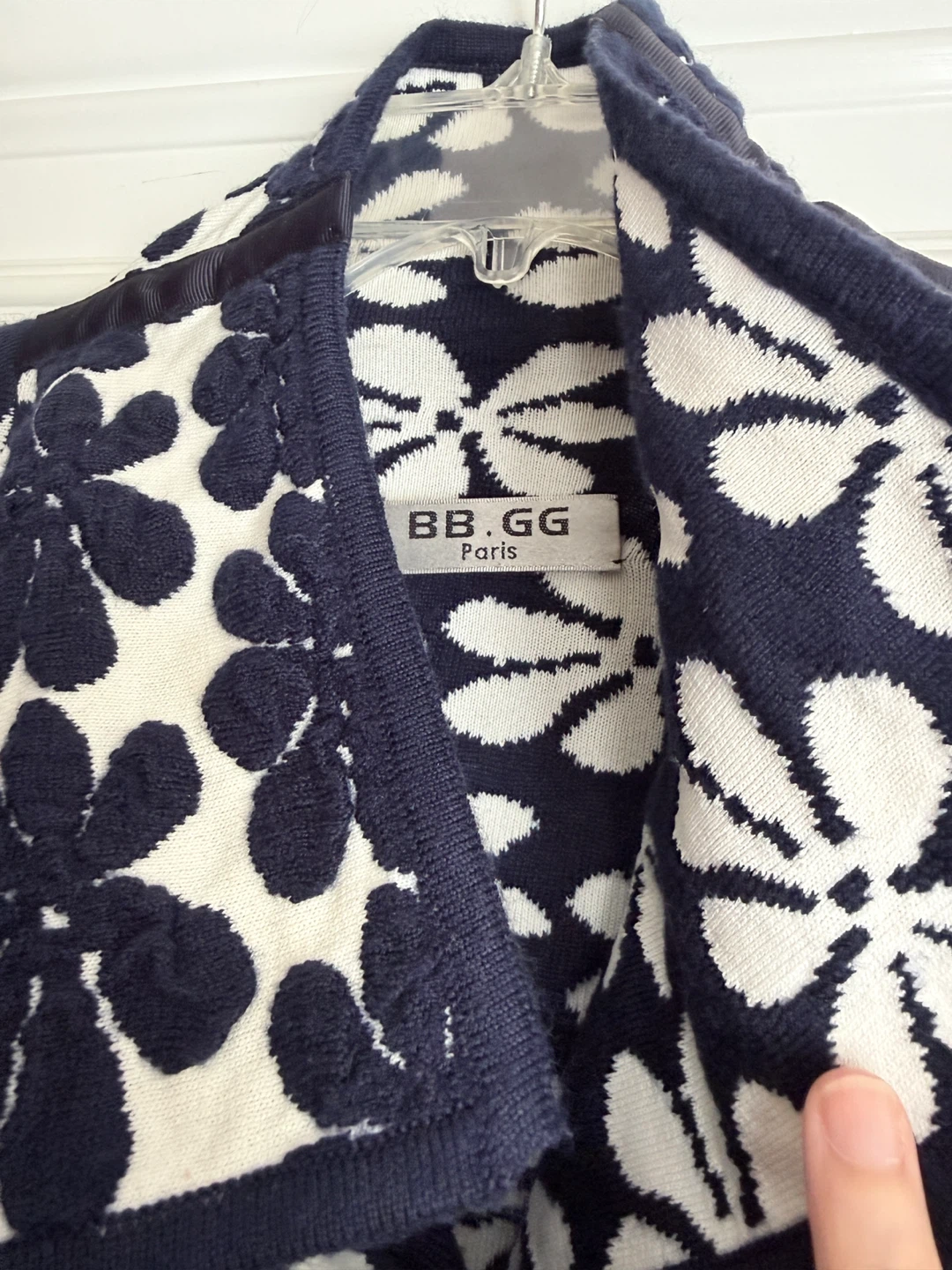 BB.GG Paris Women's Navy & White Floral Cardigan - photo 3