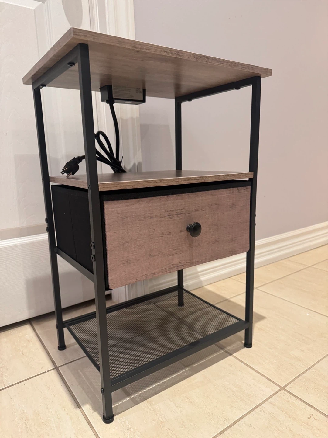 End Table with Built-in Power Strip and USB Ports - photo 2