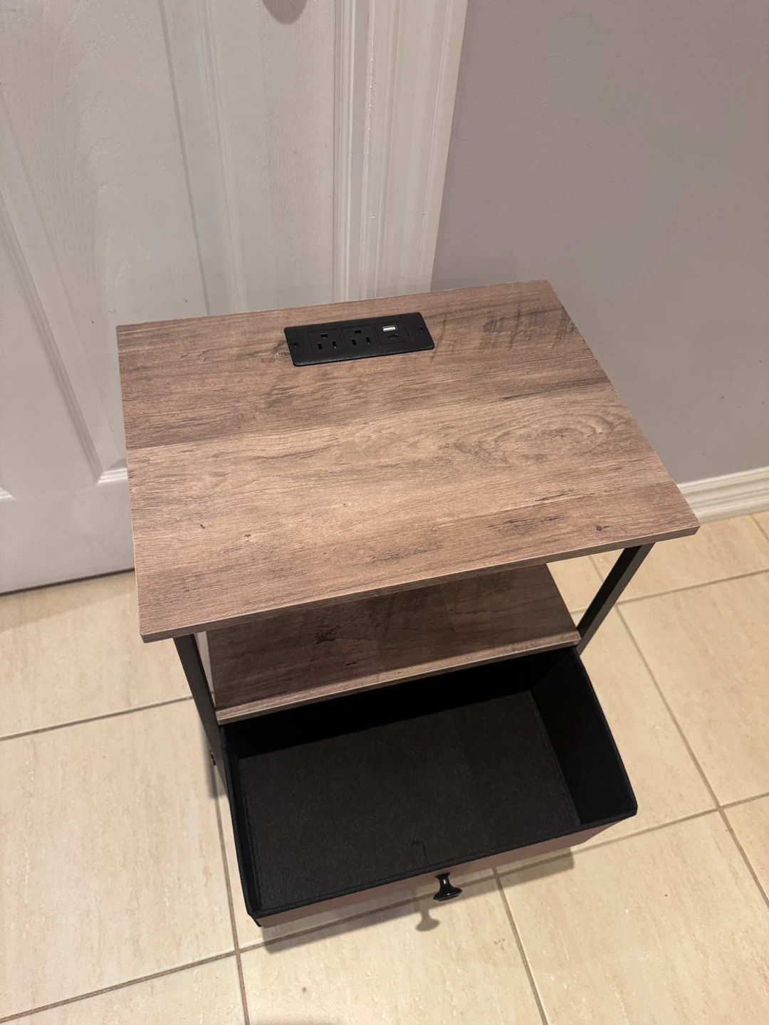 End Table with Built-in Power Strip and USB Ports - photo 3