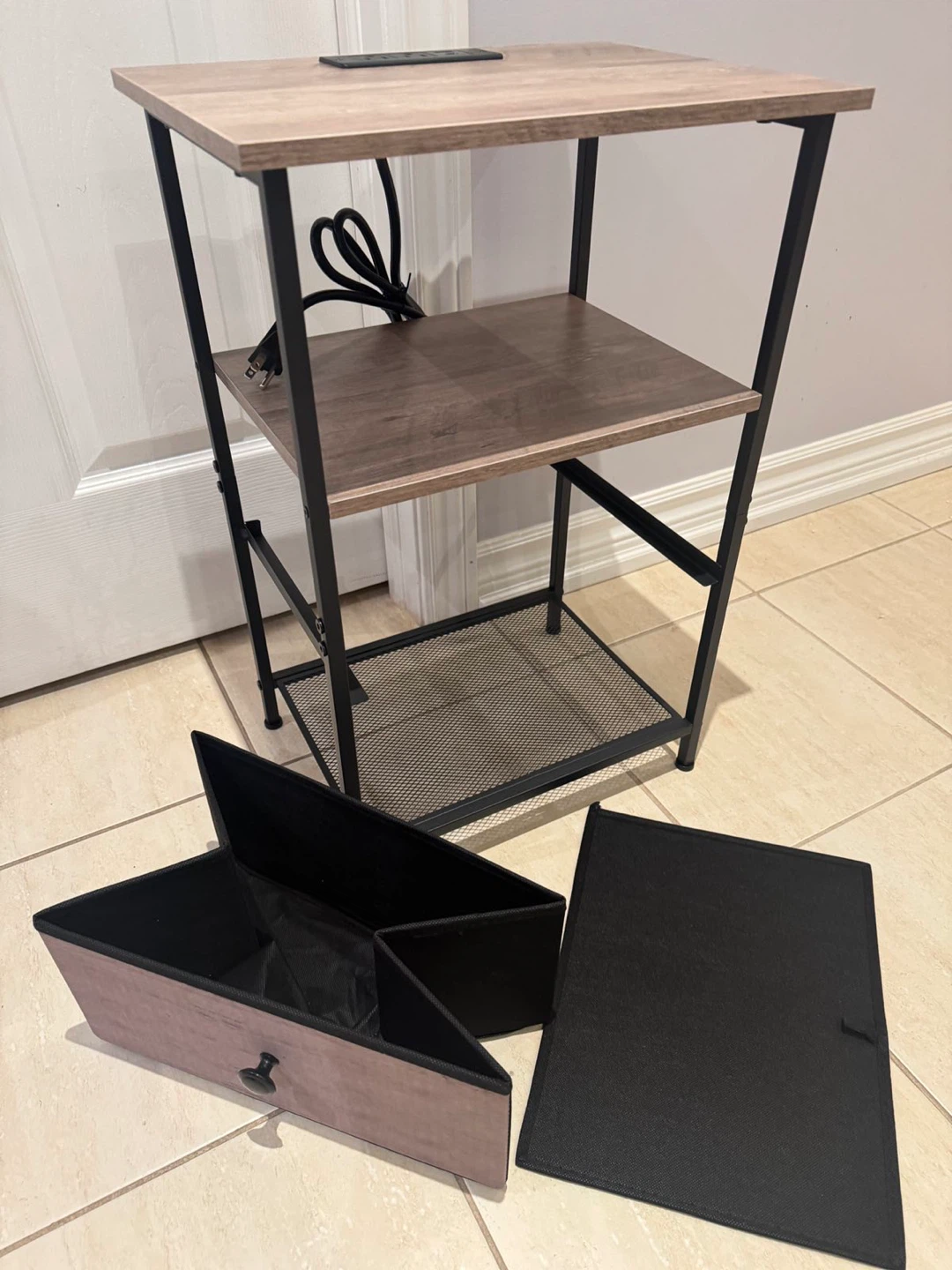 End Table with Built-in Power Strip and USB Ports - photo 5