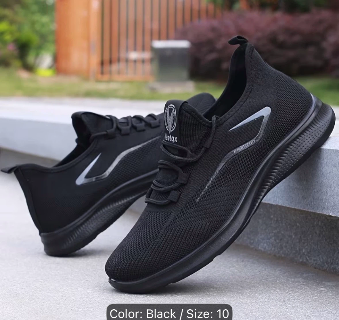 Black Feetqx Running Shoes - Size 10
