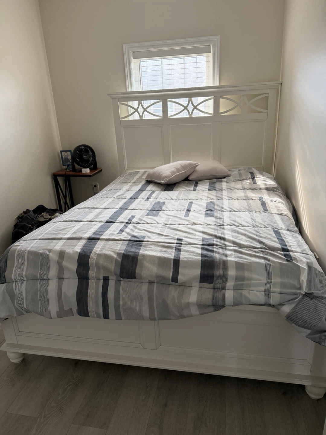 White Queen Bed Frame + Mattress