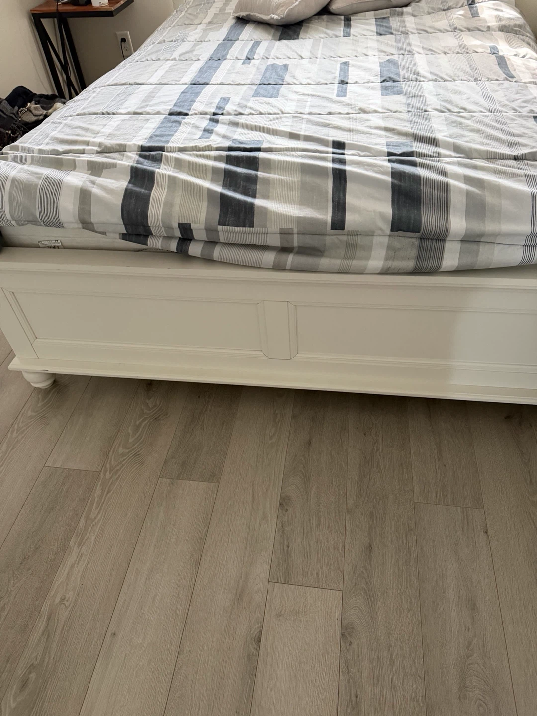 White Queen Bed Frame + Mattress - photo 2