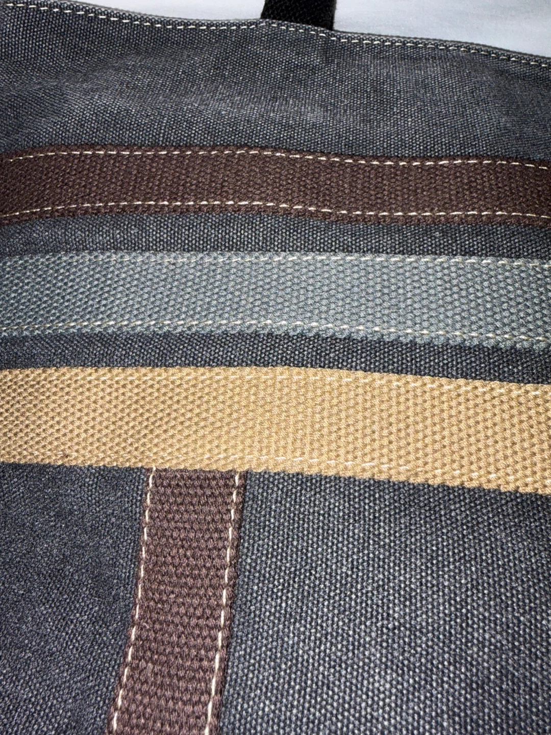 Canvas Tote Bag with Stripes - photo 2