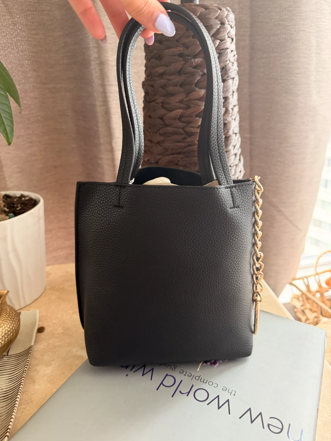A New Day Black Faux Leather Tote Bag - photo 3