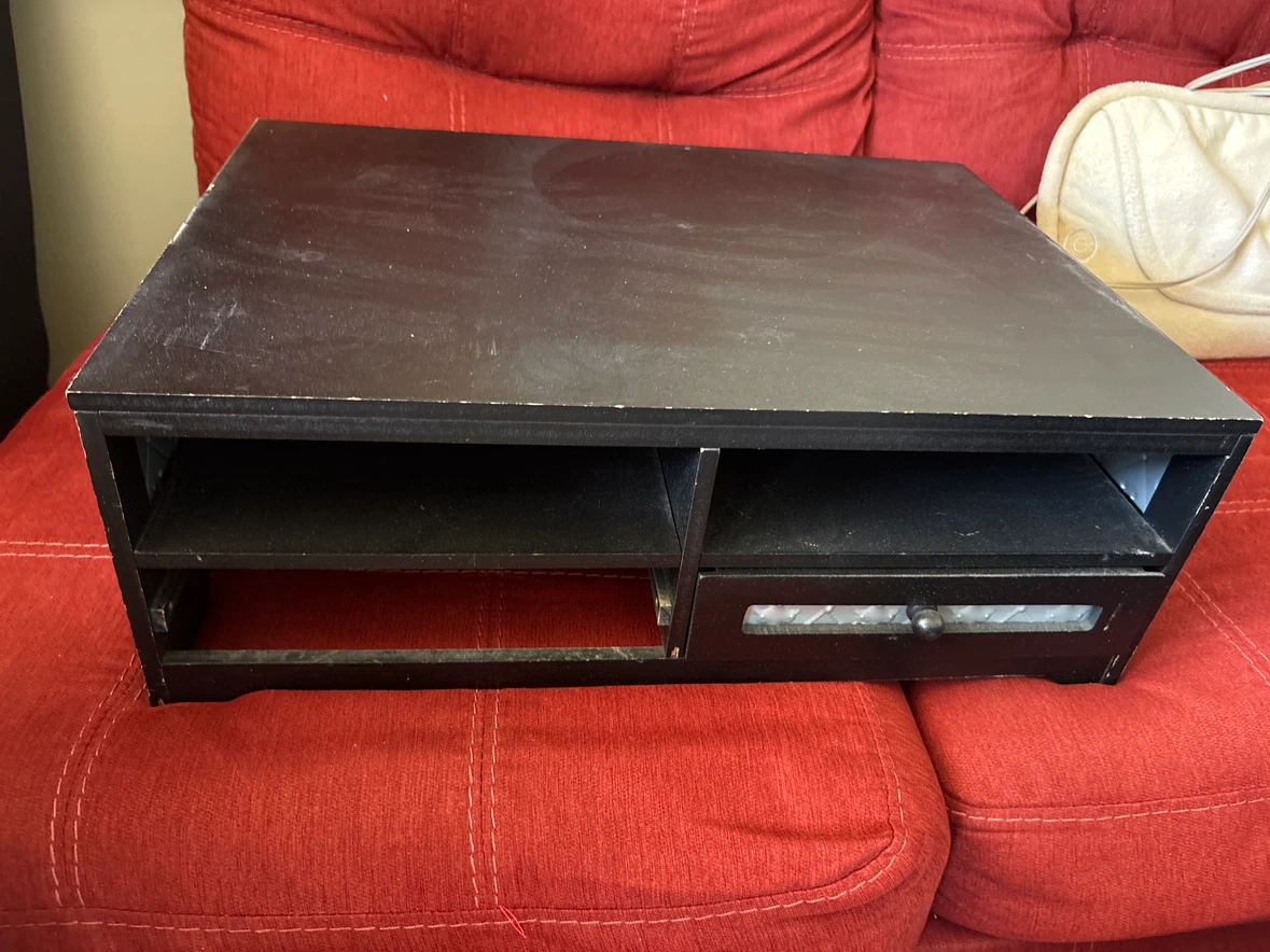 Black Media Console Stand with Drawer