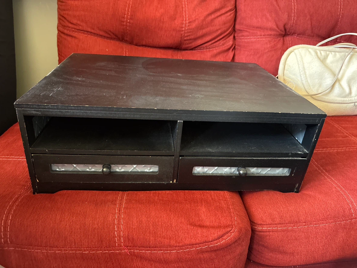Black Media Console Stand with Drawer - photo 2
