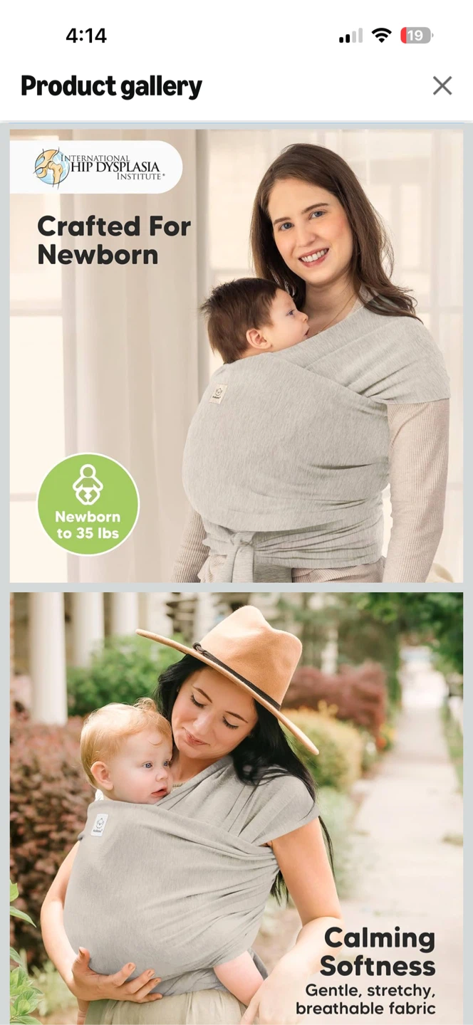KeaBabies Baby Wrap Carrier (Stone Gray) - photo 2