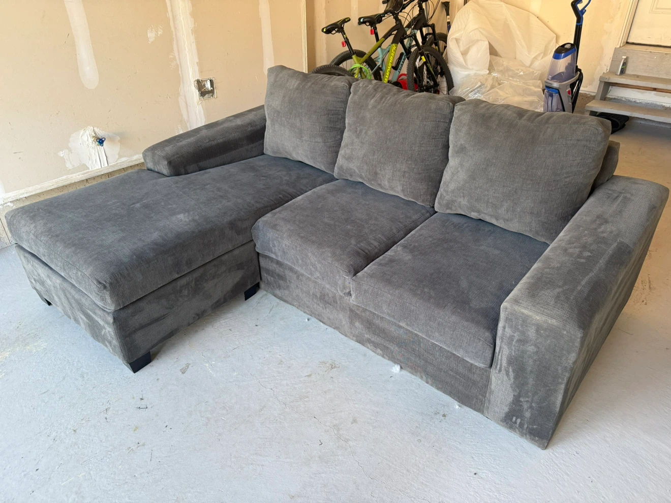 Grey Sectional Couch with Chaise - photo 2