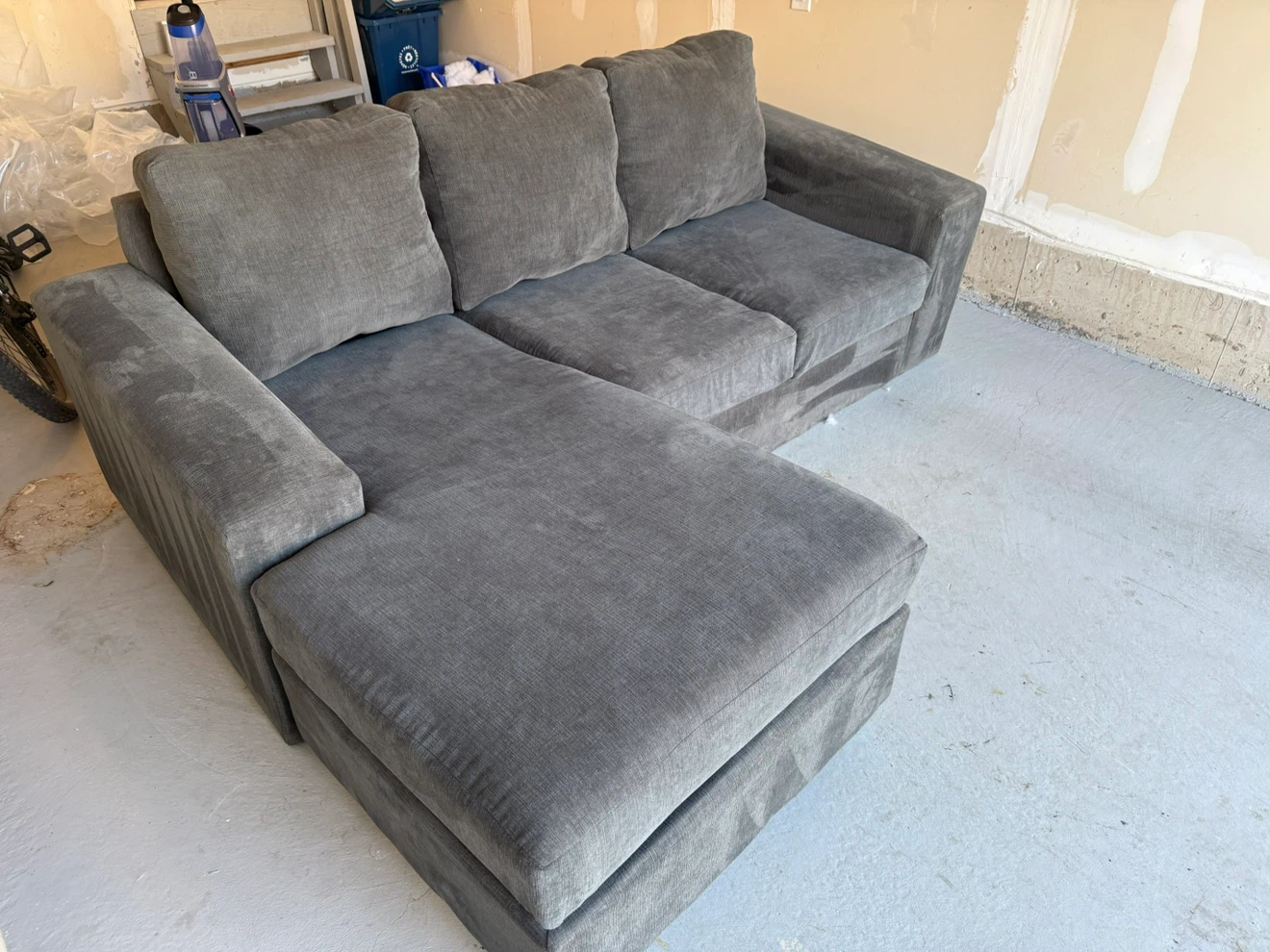 Grey Sectional Couch with Chaise - photo 3