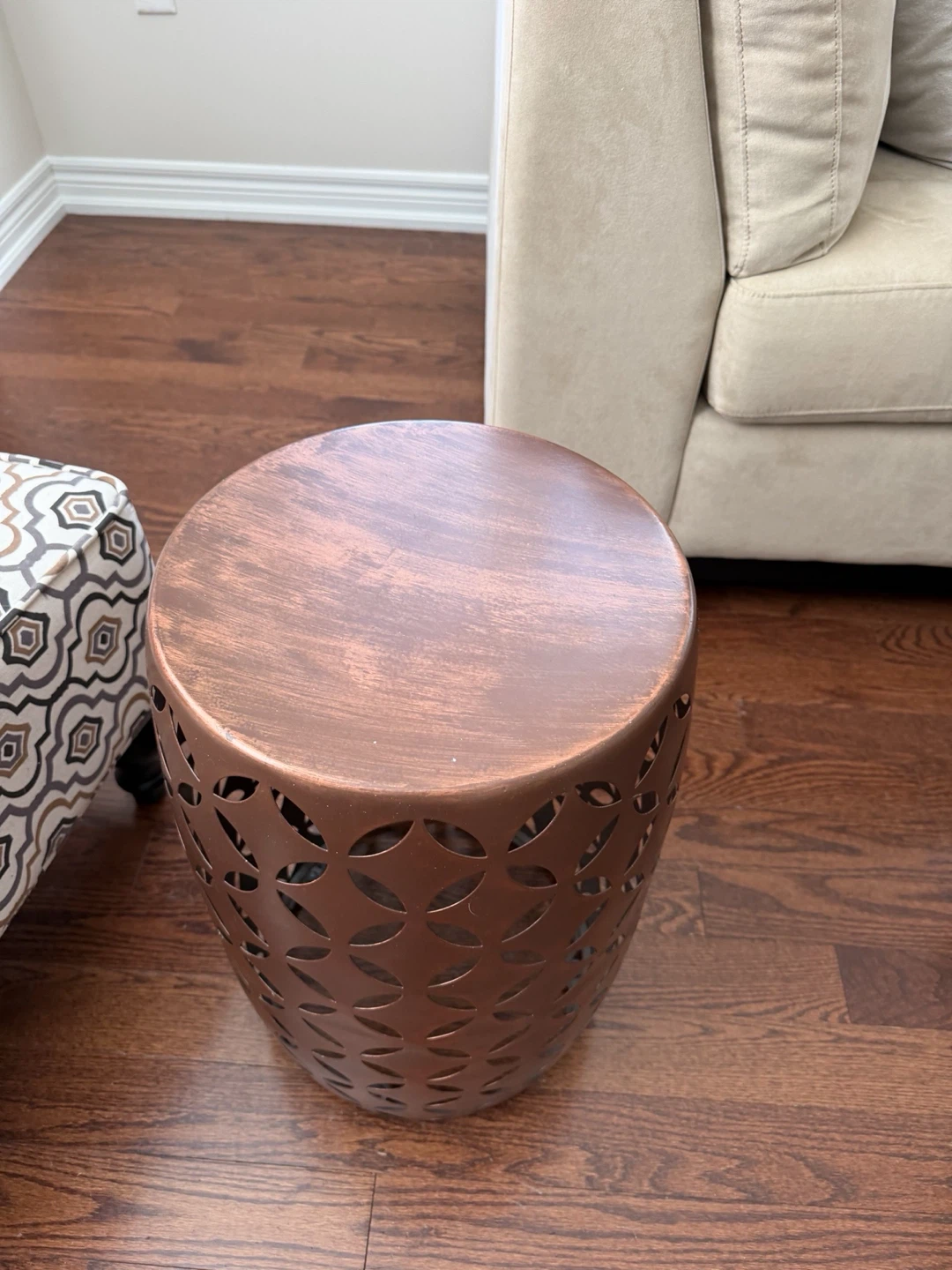 Copper Metal Garden Stool Side Table