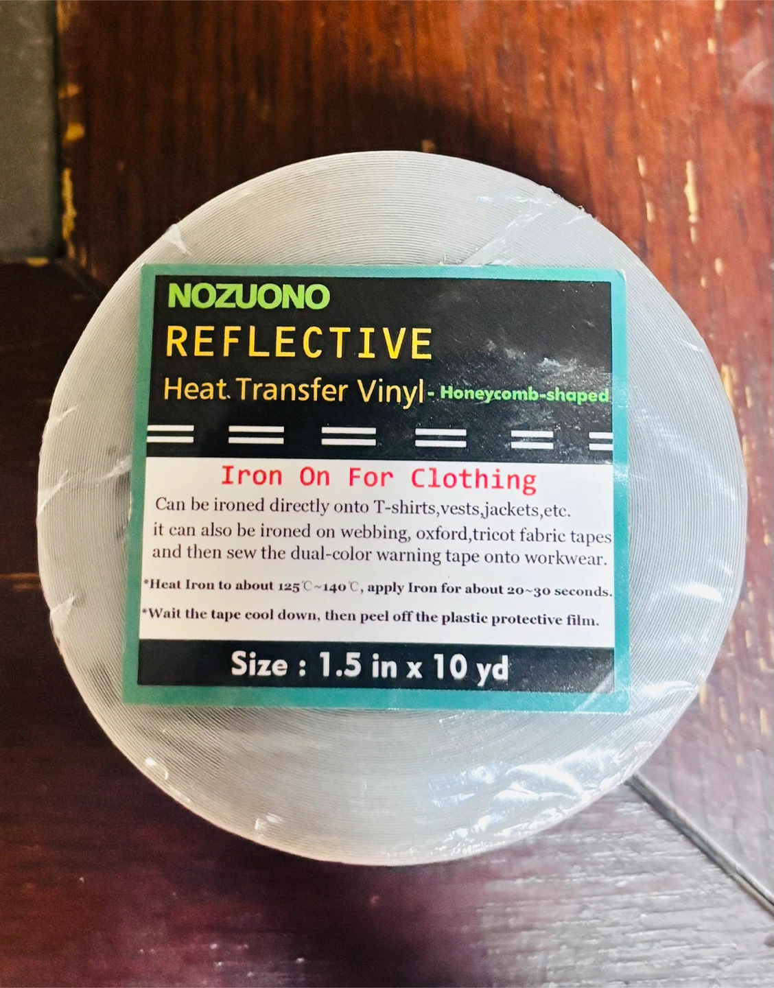 NOZUONO Reflective Heat Transfer Vinyl - 1.5 in x 10 yd
