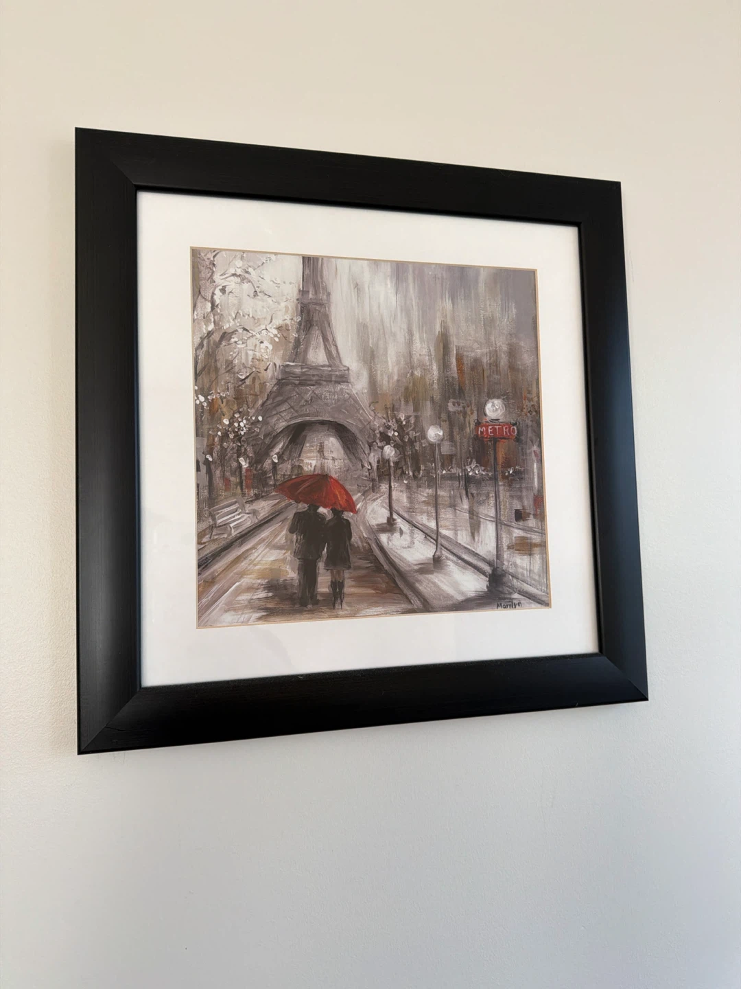 Framed Paris Eiffel Tower Rainy Day Art Print
