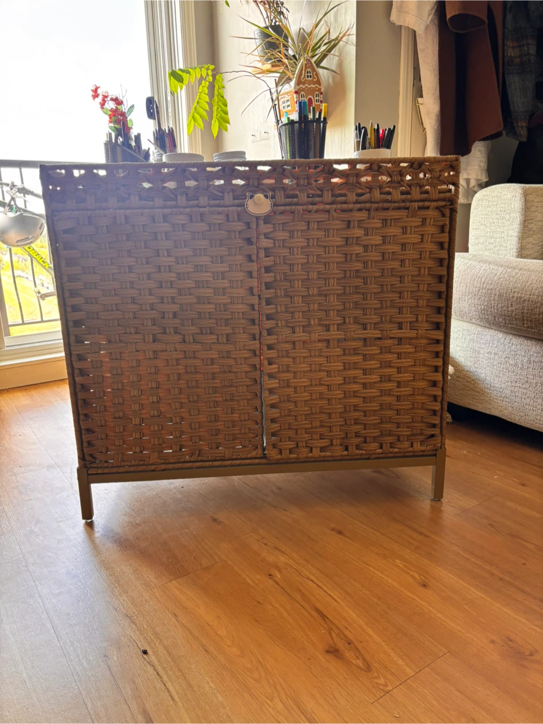 Cat Litter Box Enclosure Furniture, Rattan - photo 4
