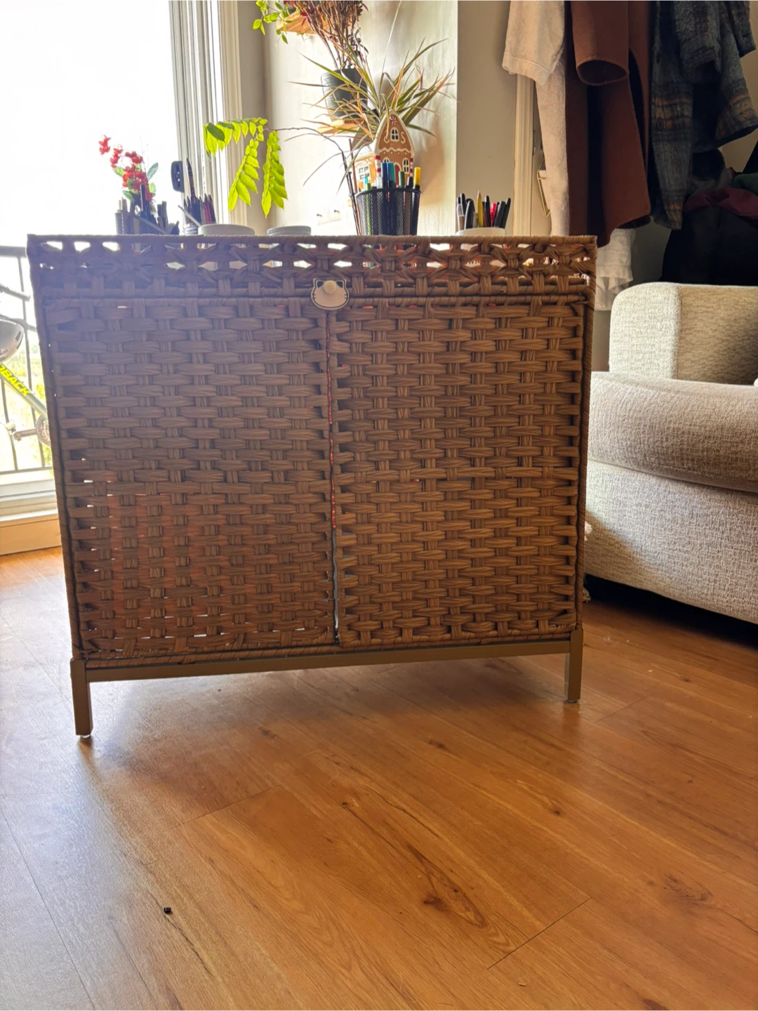 Cat Litter Box Enclosure Furniture, Rattan - photo 5