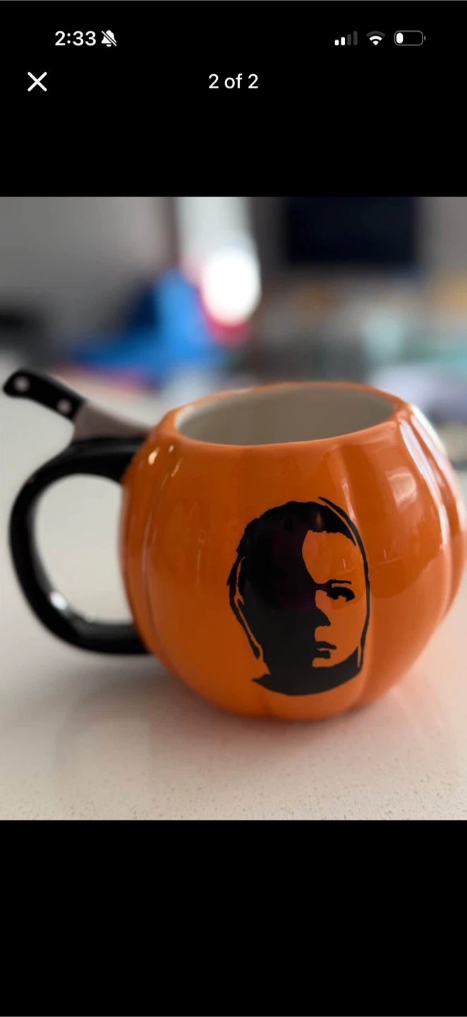 Halloween Pumpkin Mug with Knife Handle - photo 2