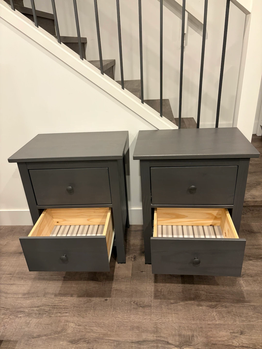 Pair of IKEA HEMNES nightstands in grey for $200 - photo 3