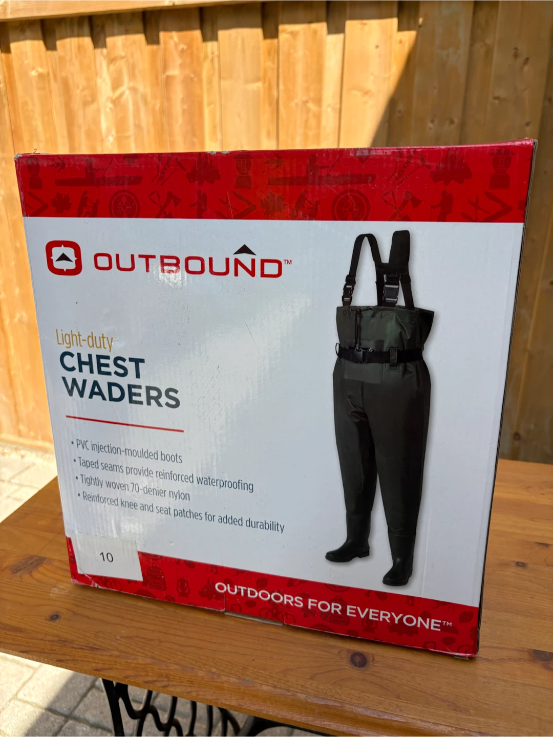 Outbound Light-duty Chest Waders Size 10