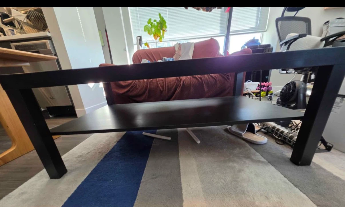IKEA Black Coffee Table with Shelf - photo 2