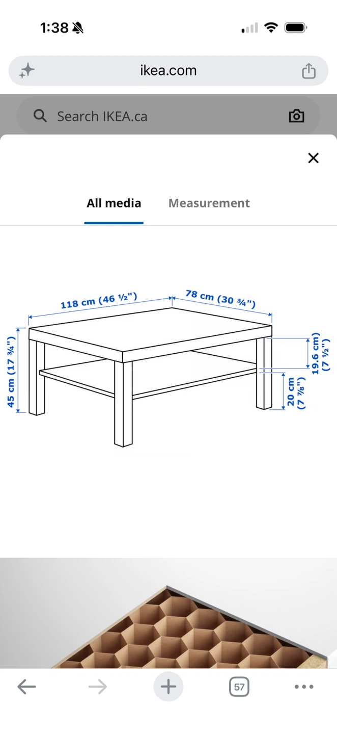 IKEA Black Coffee Table with Shelf - photo 3