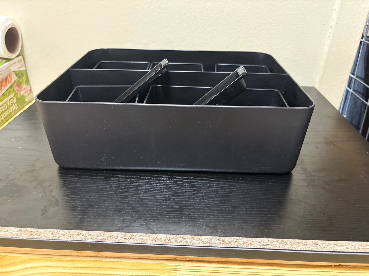 Black Cutlery Organizer Tray