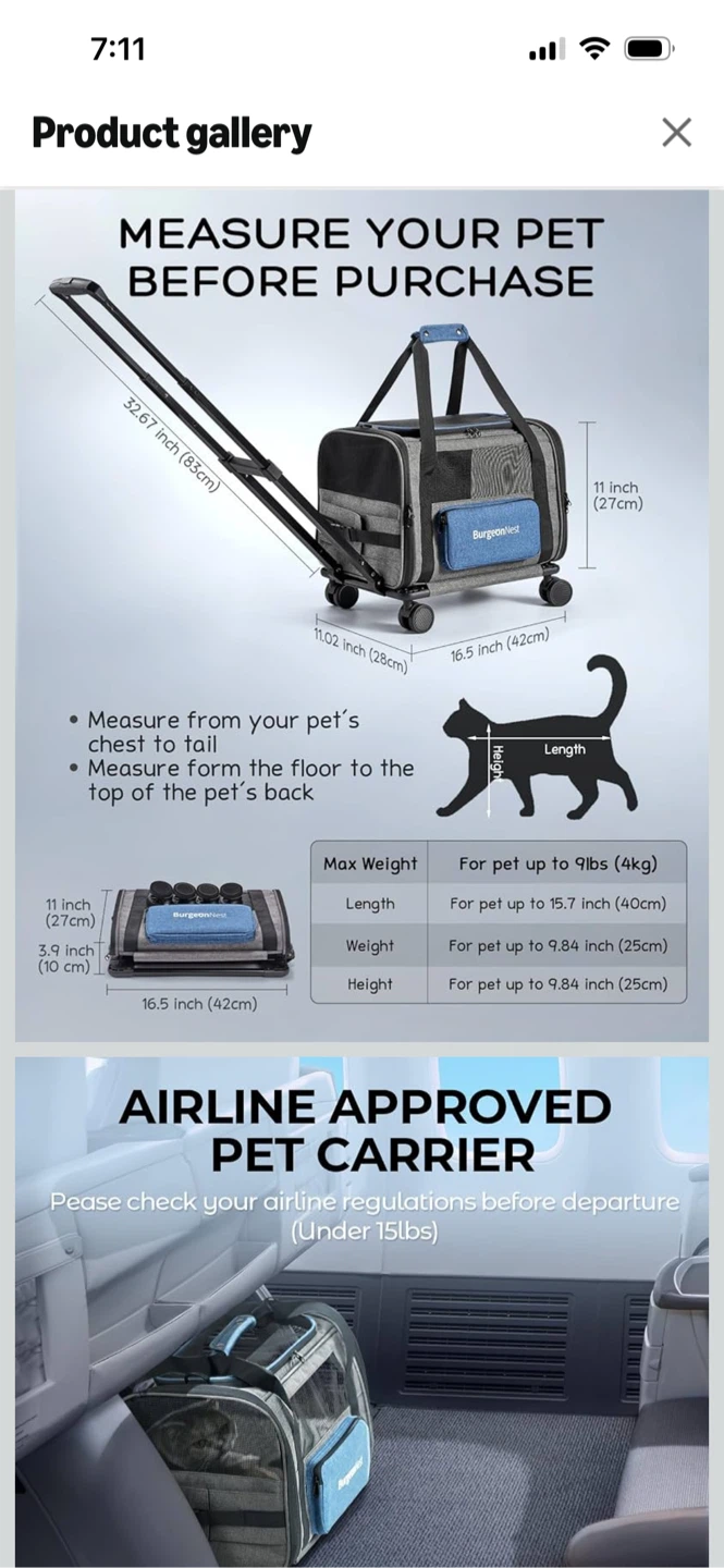 New-BurgeonNest Pet Carrier with Wheels-Medium - photo 2