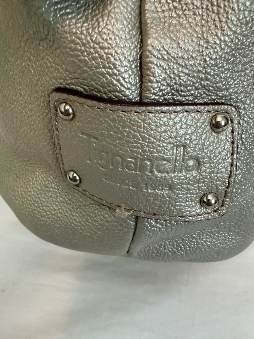 Tignanello Silver Leather Hobo Handbag - photo 2