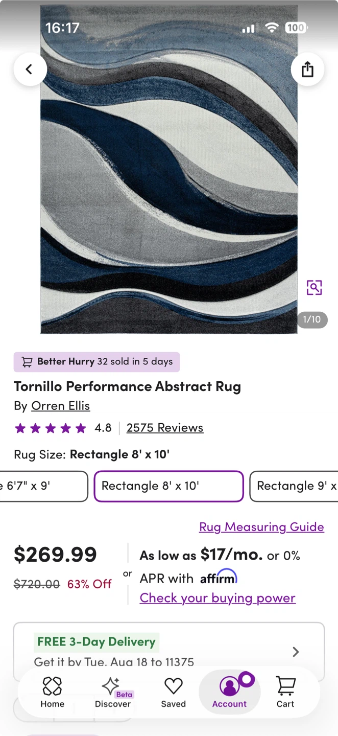 Performance Abstract Rug - Rectangle 8' x 10' - photo 4