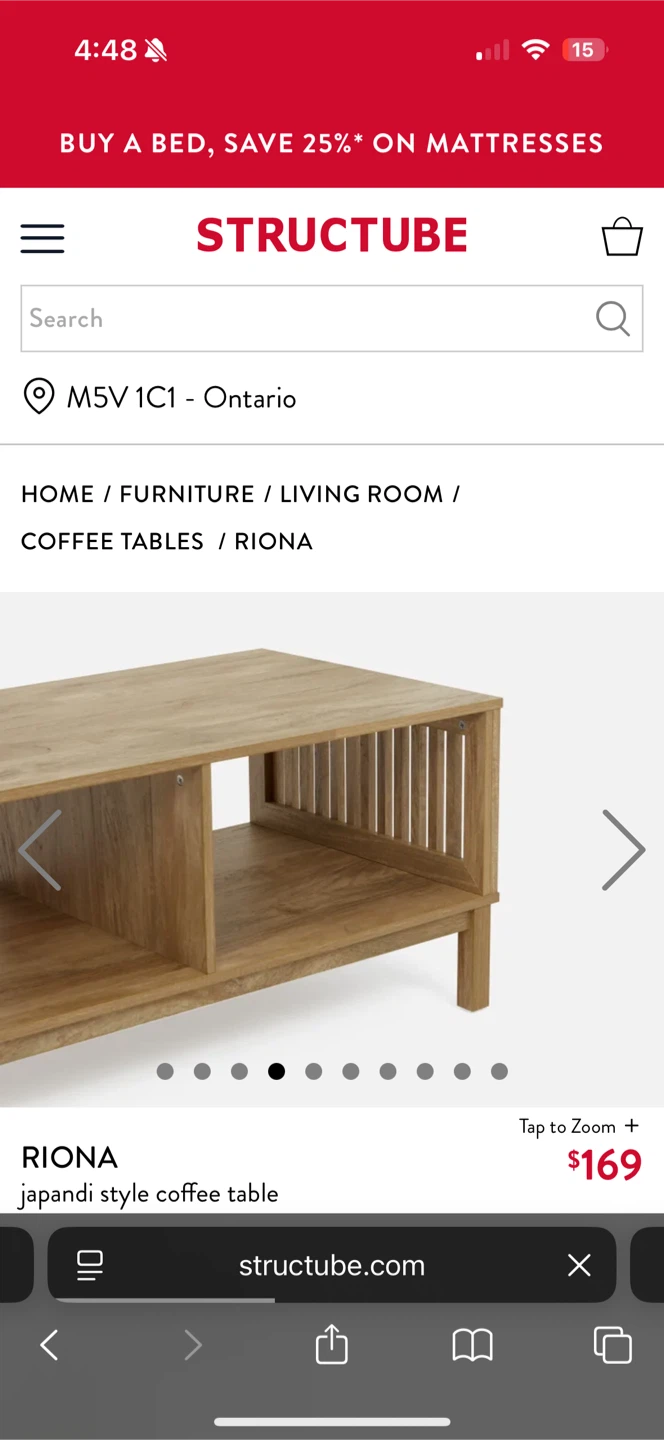 Structube Riona Japandi Style Coffee Table - photo 5