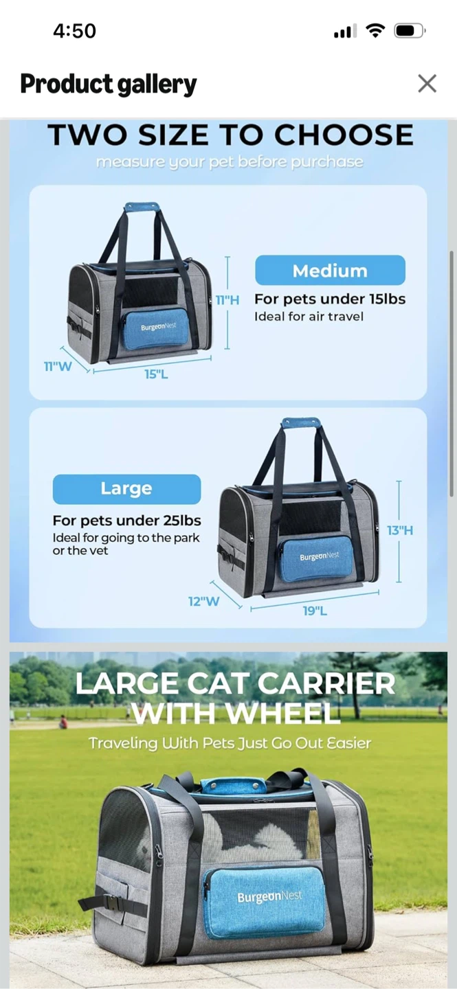 New-BurgeonNest Pet Carrier with Wheels-Medium - photo 5