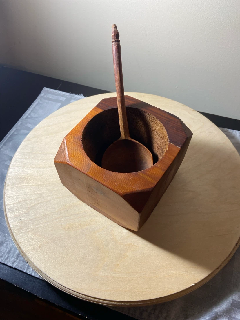 Hand Crafted Wood Bowl with Spoon by Lottes Alberta - photo 3